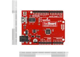 Arduino Red Board by SparkFun - Dimensions